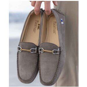 Riomar Hemingway Deck Driver- Slip-On Gray Men's Shoes 11